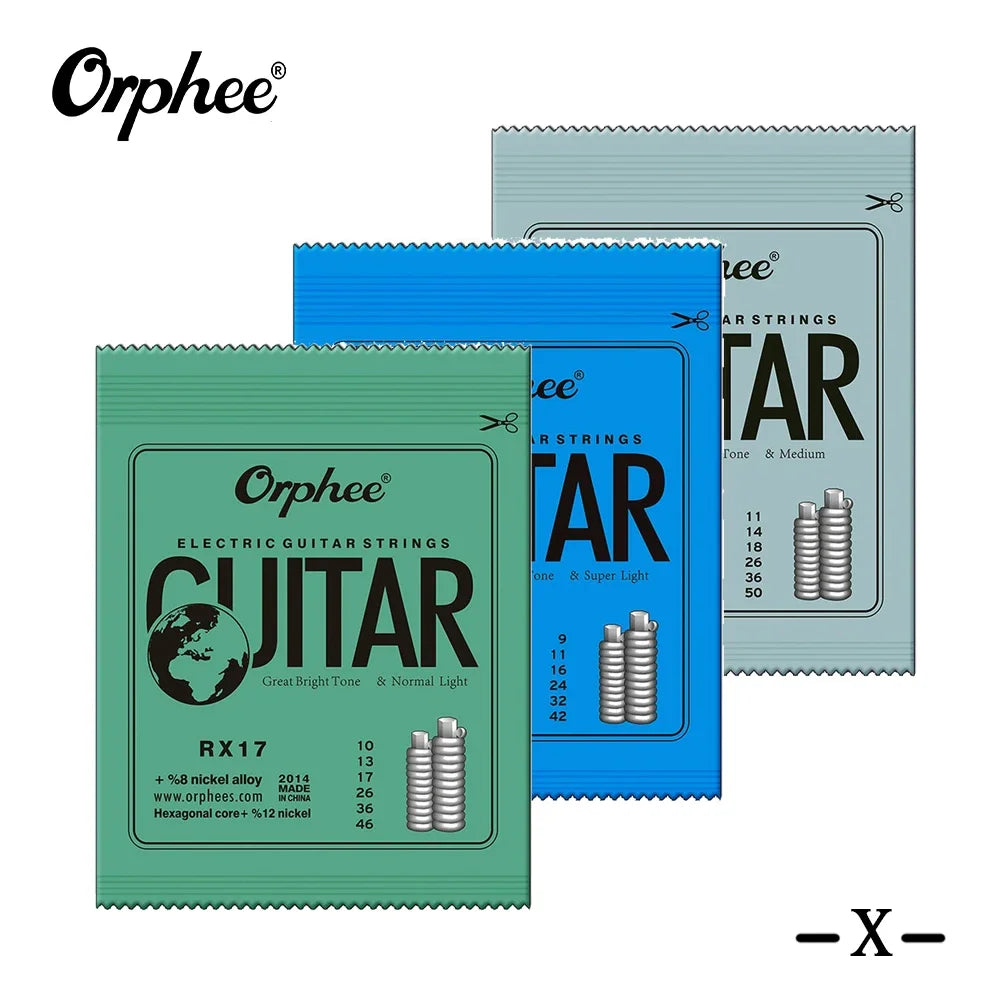 10 Set Orphee Electric Guitar Strings Set RX Series Hexagonal Carbon Steel Professional Beginning Practice Electric Guitar Parts